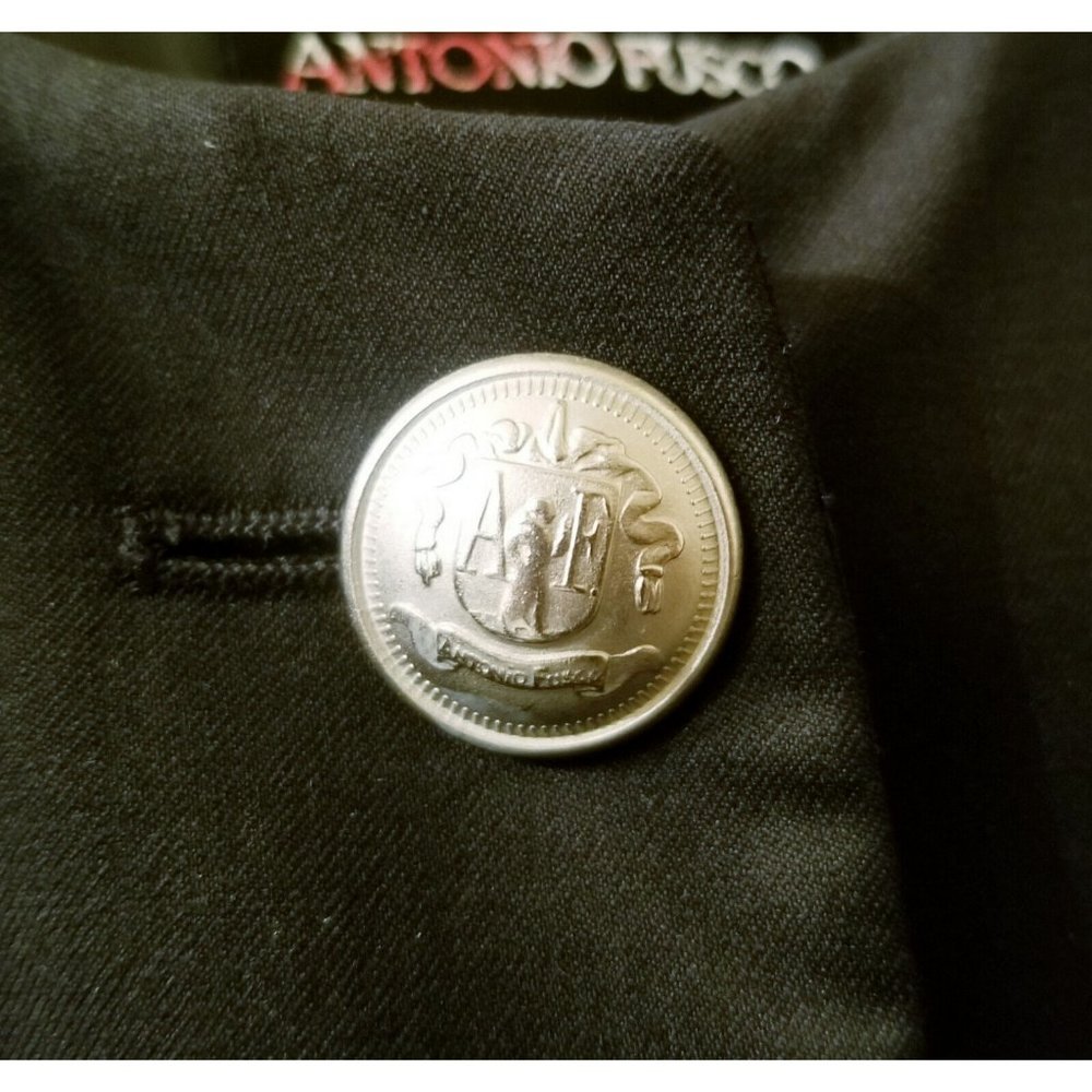 ANTONIO FUSCO Milano Black Blazer Jacket Sz 40 US 6 Small Wool Italy - Picture 3 of 8